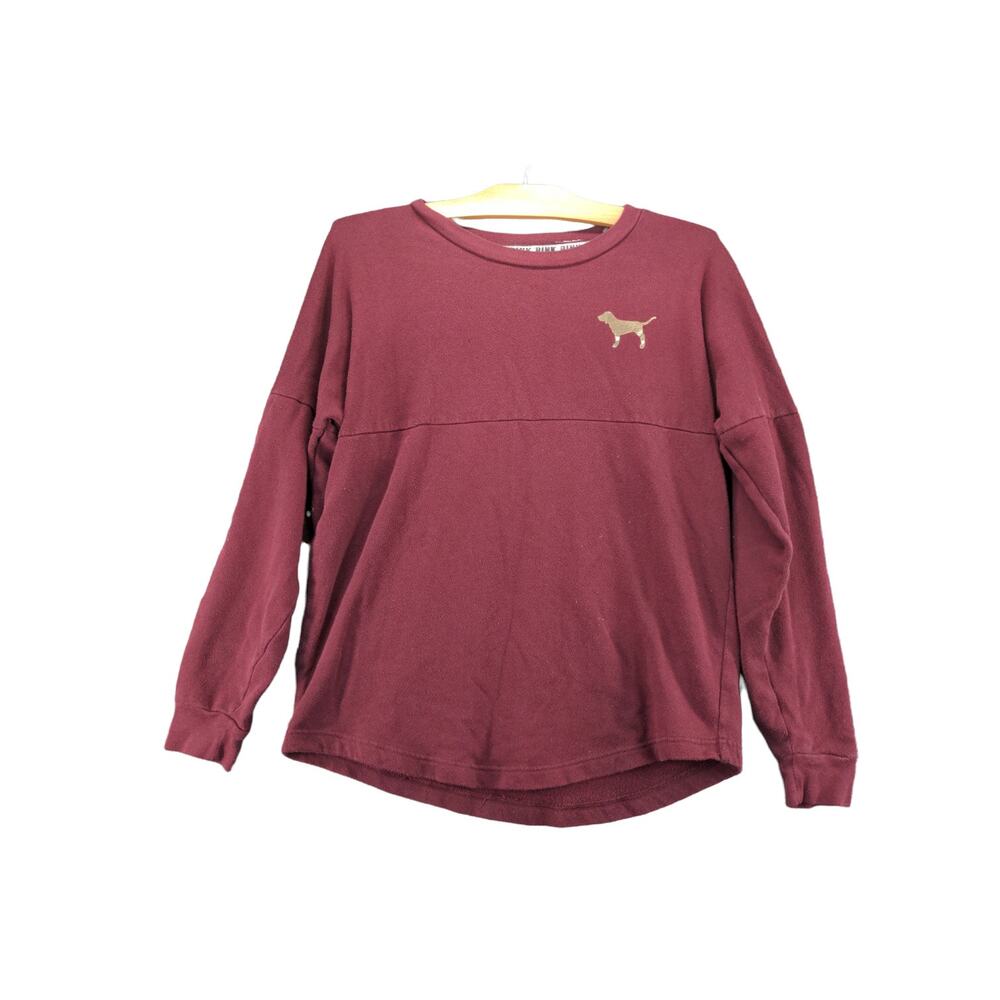 PINK Victoria's Secret Womens Pullover Sweatshirt Size XS Red Purple